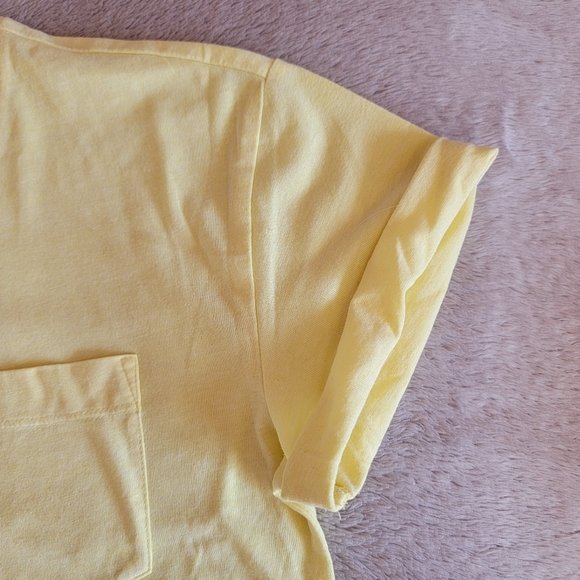 H&M || yellow short sleeve crop top - Picture 2 of 5